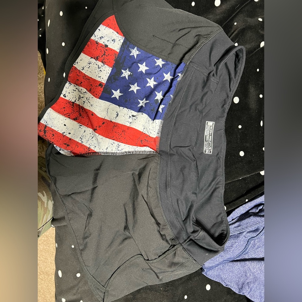 Curves and combat boot American flag shorts XXL